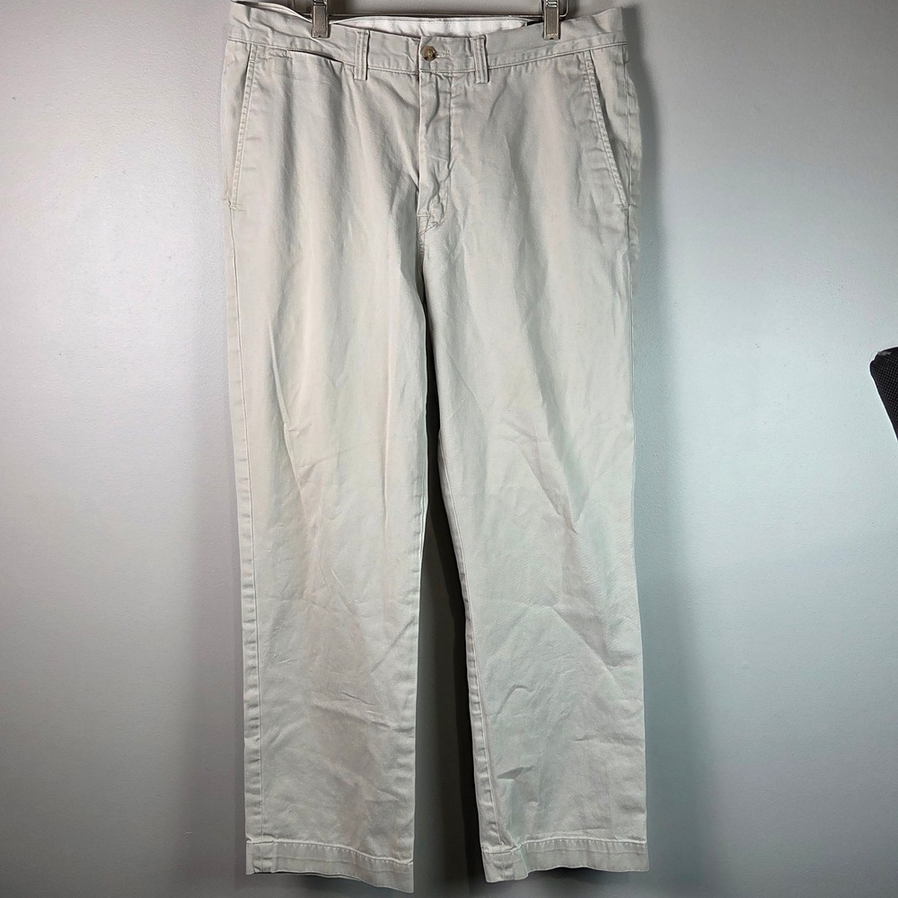 Polo Ralph Lauren Chino Pants Mens 34x30 (Actual33x28)Khaki Classic Cotton Twill